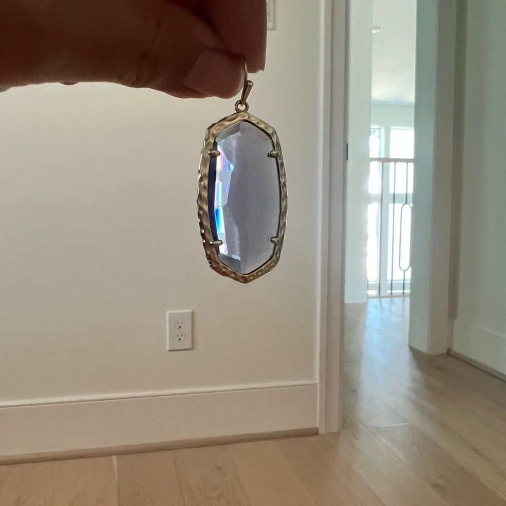 Kendra Scott Blue and Gold Drop Earrings - Picture 2 of 4